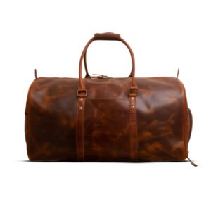 Leather duffle bag